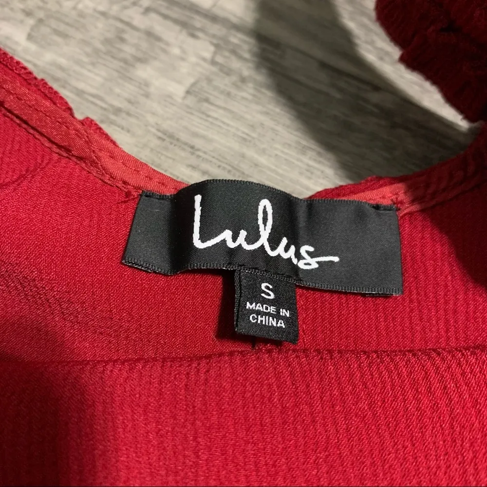 Lulus Red Ruffle Tank Dress; small women’s - Image 9