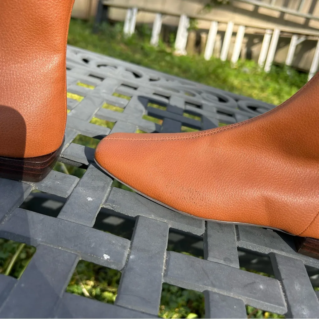 Linea Paolo Women Rad Low Heel Square Toe Brown Dressy Office Boots size 4‎ - Image 4