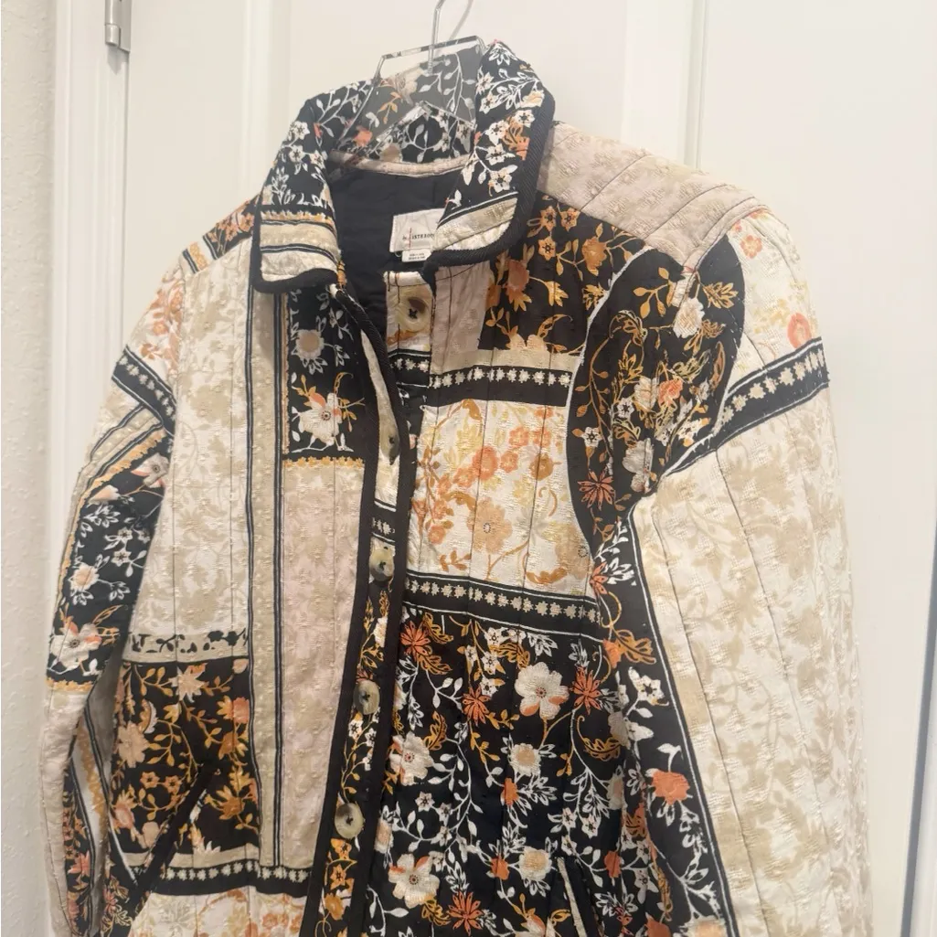 ANTHROPOLOGIE Floral Patchwork Quilted Shirt Jacket size XS - Image 6