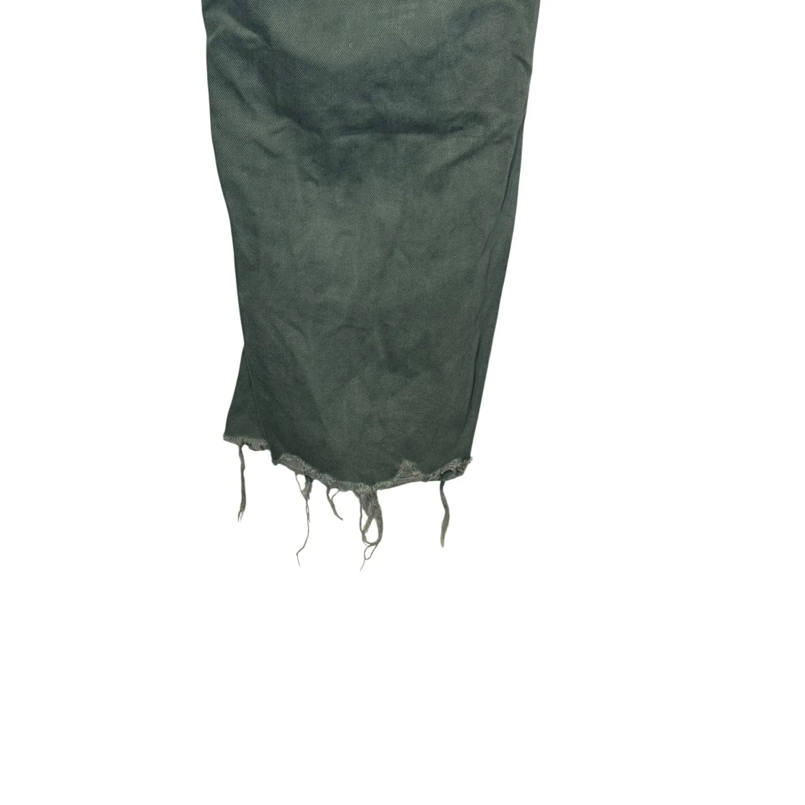 Vervet Women's Jeans V2738 Wide‎ Leg Distressed Cropped Mid-Rise Denim Green 32 - Image 8