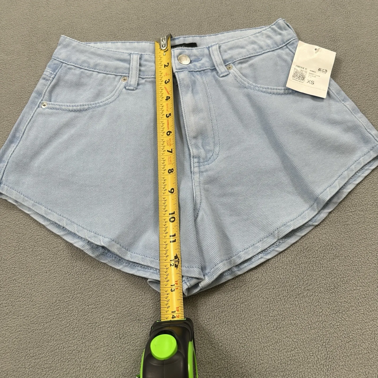 NWT Forever 21 Denim Shorts Womens Woven Sky Blue Jean 90s Festival Light - Image 6