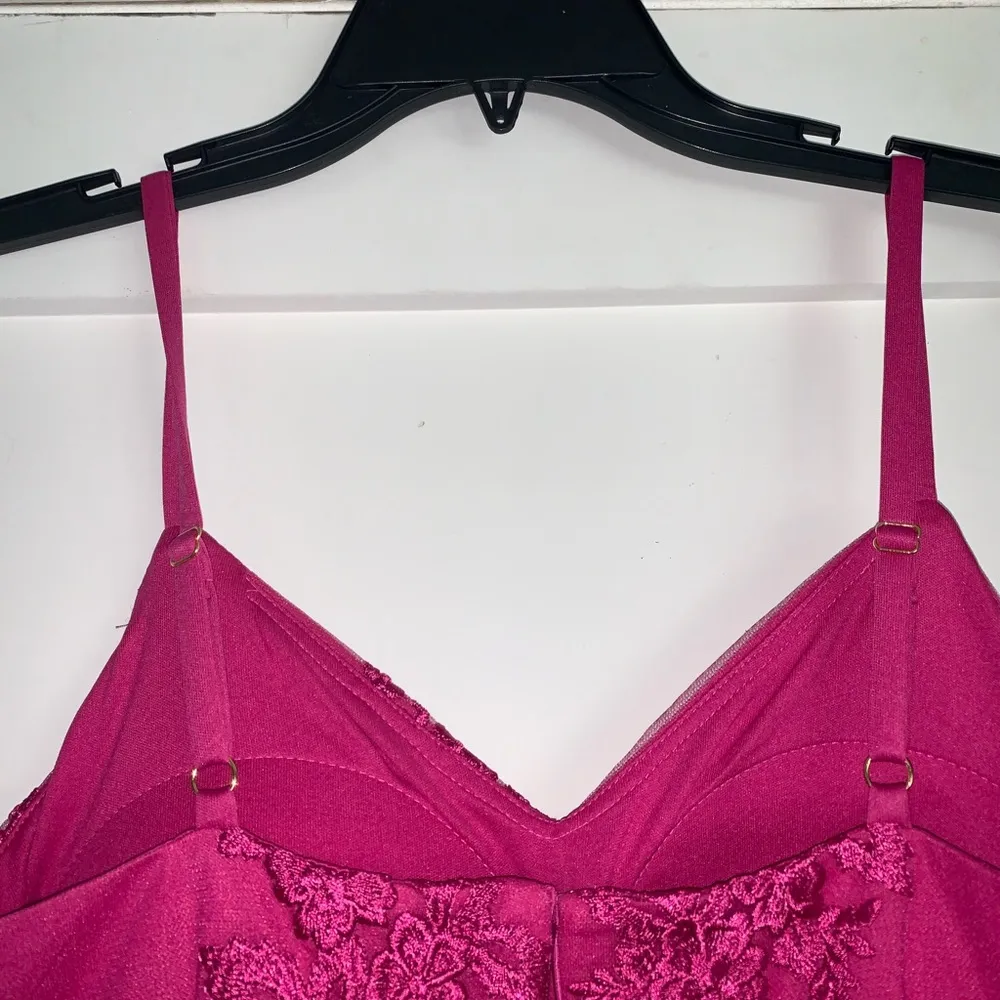 Pink Embroidered Lace Sheath Dress Floral 2 - Image 8