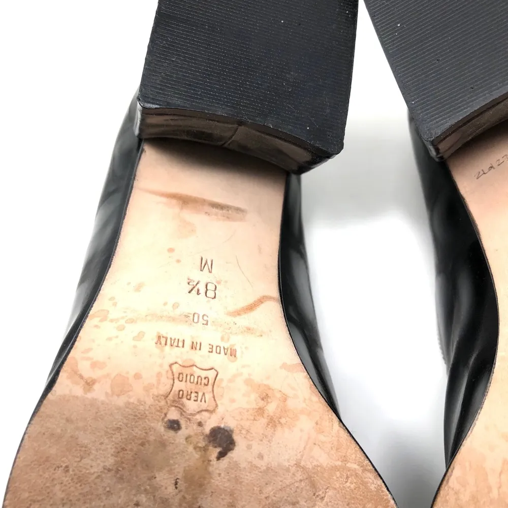 VIA SPIGA retro black leather shoes, made in Italy, size 8.5 - Image 6