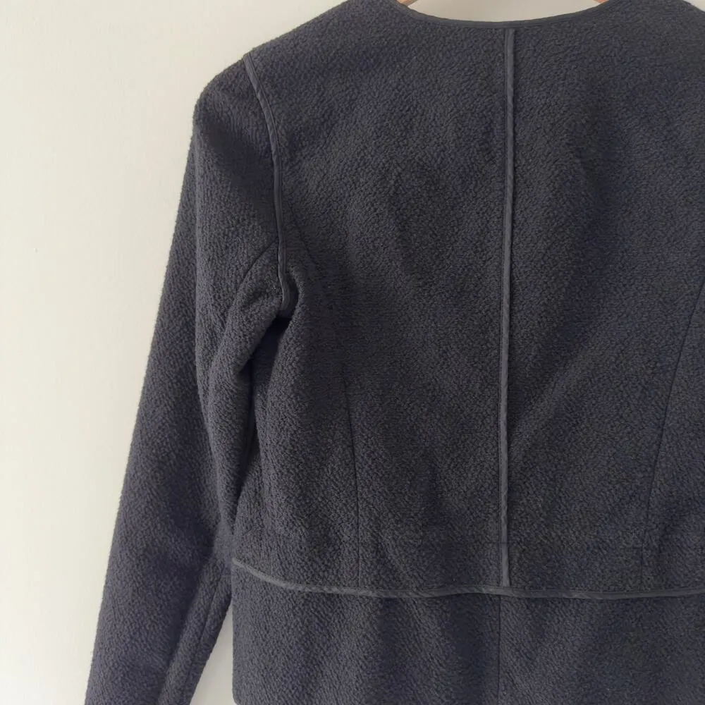 Vince Open Front Lightweight Blazer Jacket Cotton Blend Fall Winter Textured XS - Image 5