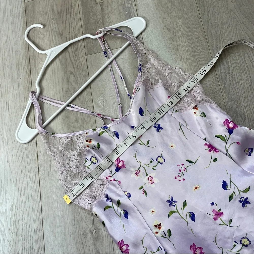 Victorias Secret Dress vintage floral lace slip mini Purple medium y2k femimine - Image 3