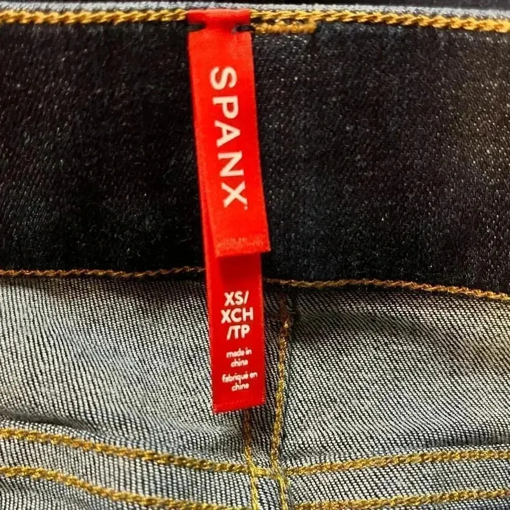 Spanx NWT Women’s Jeans Flare Dark Wash High Rise  Blue Midnight Shade XS Tall - Image 5