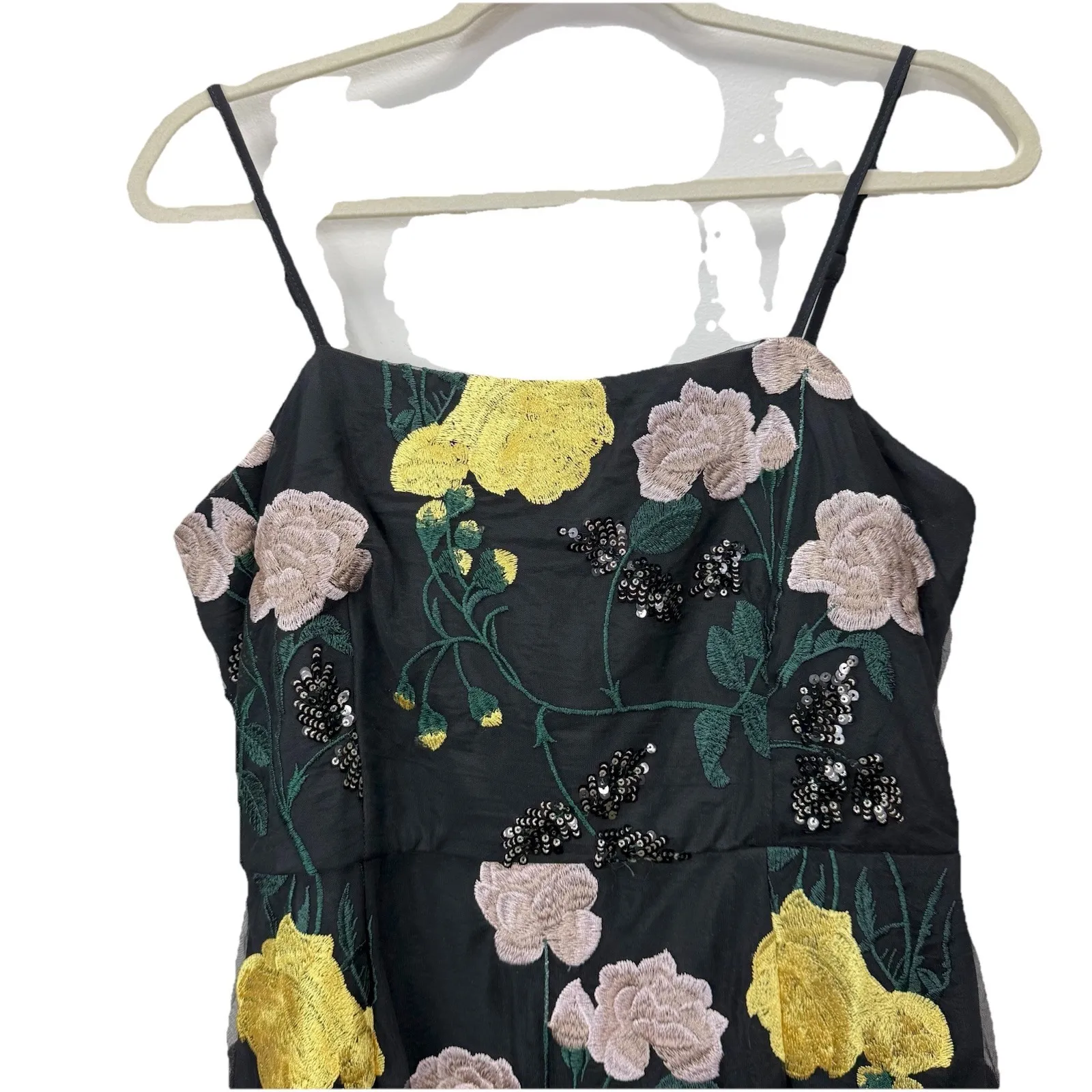 NWT Lulus Rue Colorful Floral Embroidered Sequin Bodycon Mini Dress LARGE - Image 5