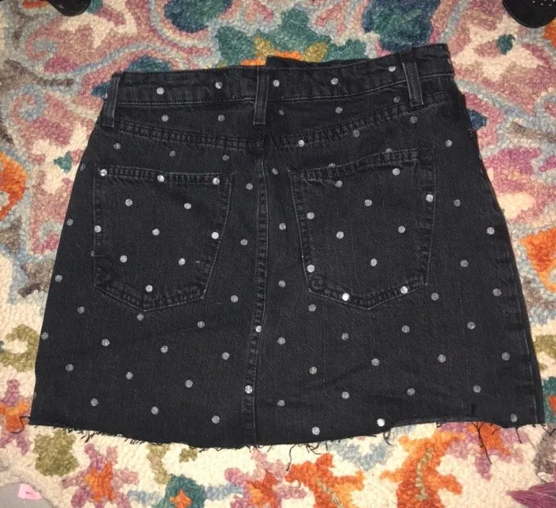 Polka Dot Denim Skirt - Image 6