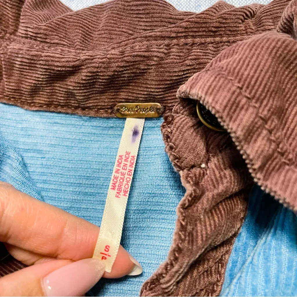 Free People Wild Roads Mini Button Down Puff Sleeve Babydoll Pocket Dress Size S - Image 4