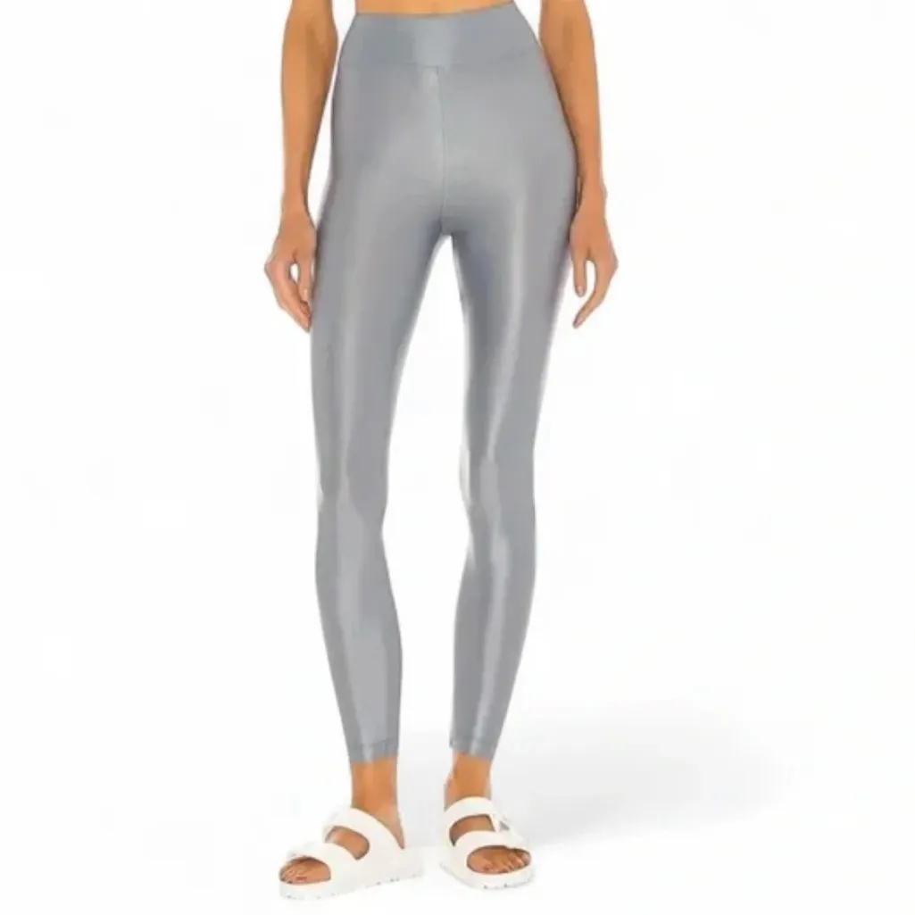 KORAL Leah Infinity Sports Bra Lustrous Silver Gray Cropped Top - Image 2