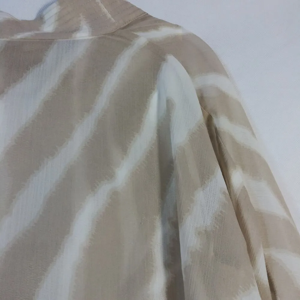 Chico's 2 Piece Tie-Dye Stripe Tunic Top Tan Cream Size M - Image 11