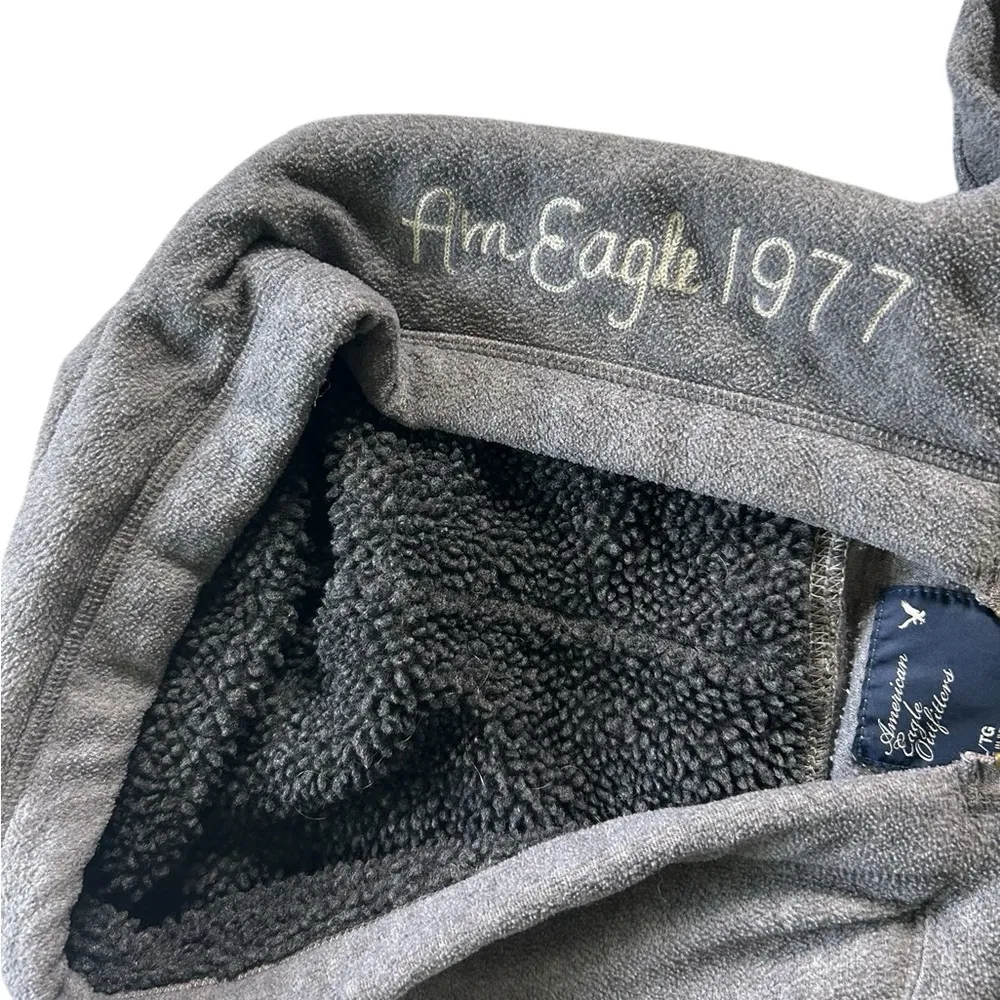 American Eagle 00s 09 Woman’s Size XL Sherpa Fleece long sleeve hooded Jacket - Image 5
