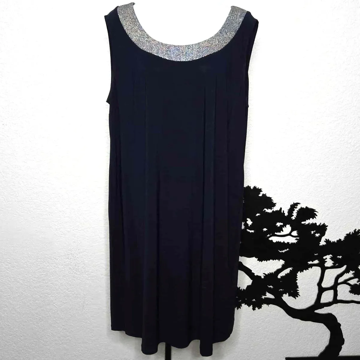 R&M Richards Plus Size Foil Textured Dress & Illusion Jacket Size 20W - Image 2