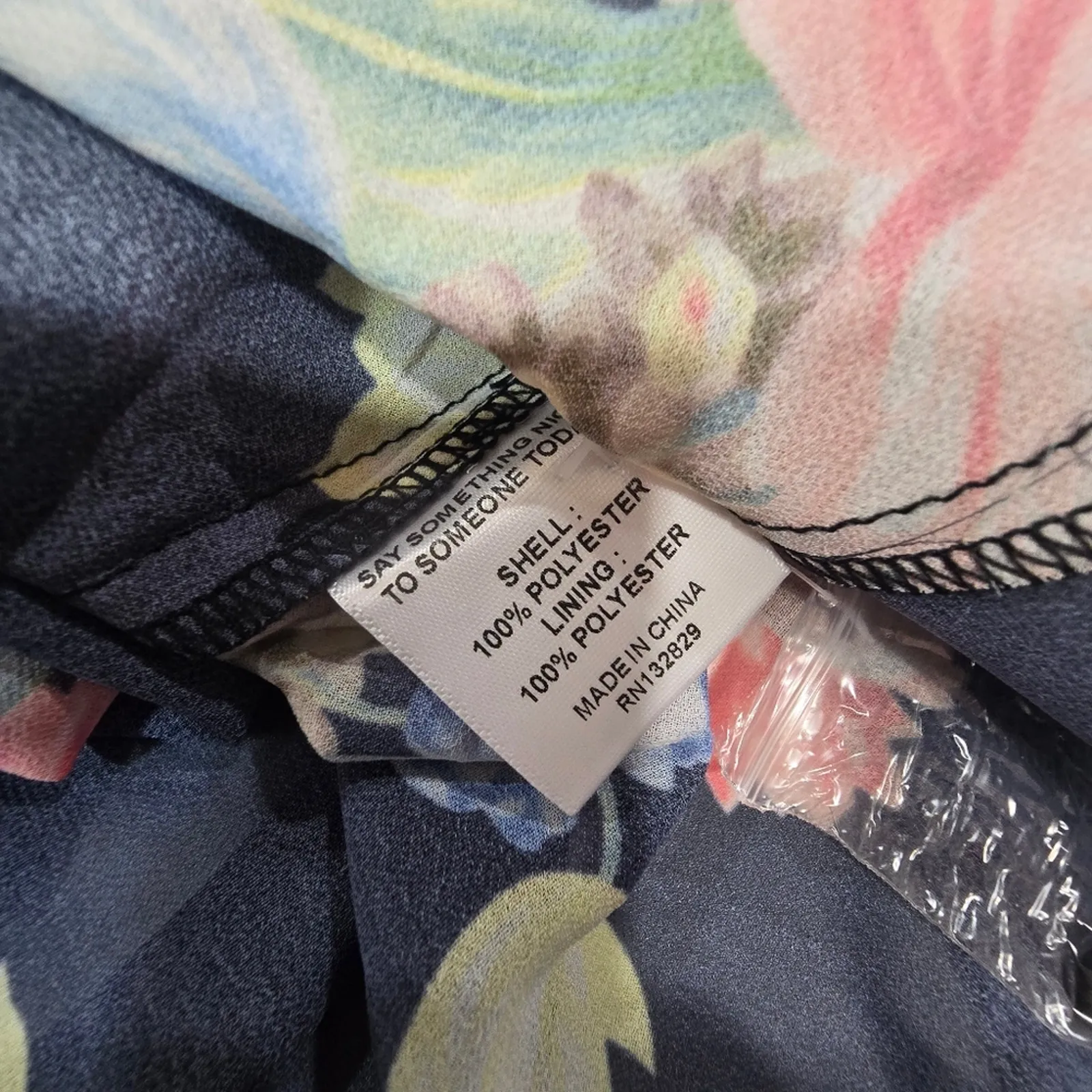 LPA Button Up Midi Dress in Midnight Roses Medium - Image 8