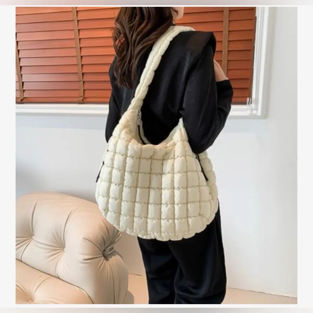 NEW Puffer Crossbody Lightweight Quilted Puffer Tote Shoulder Quilted Hobo Bag - Image 4