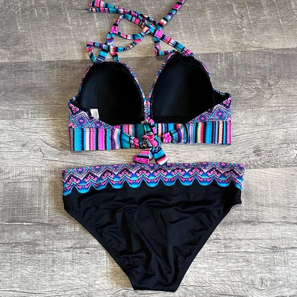 Swimsuits For All Fiesta Avenger Halter Bikini L 10/12 Top Full Coverage Briefs - Image 4