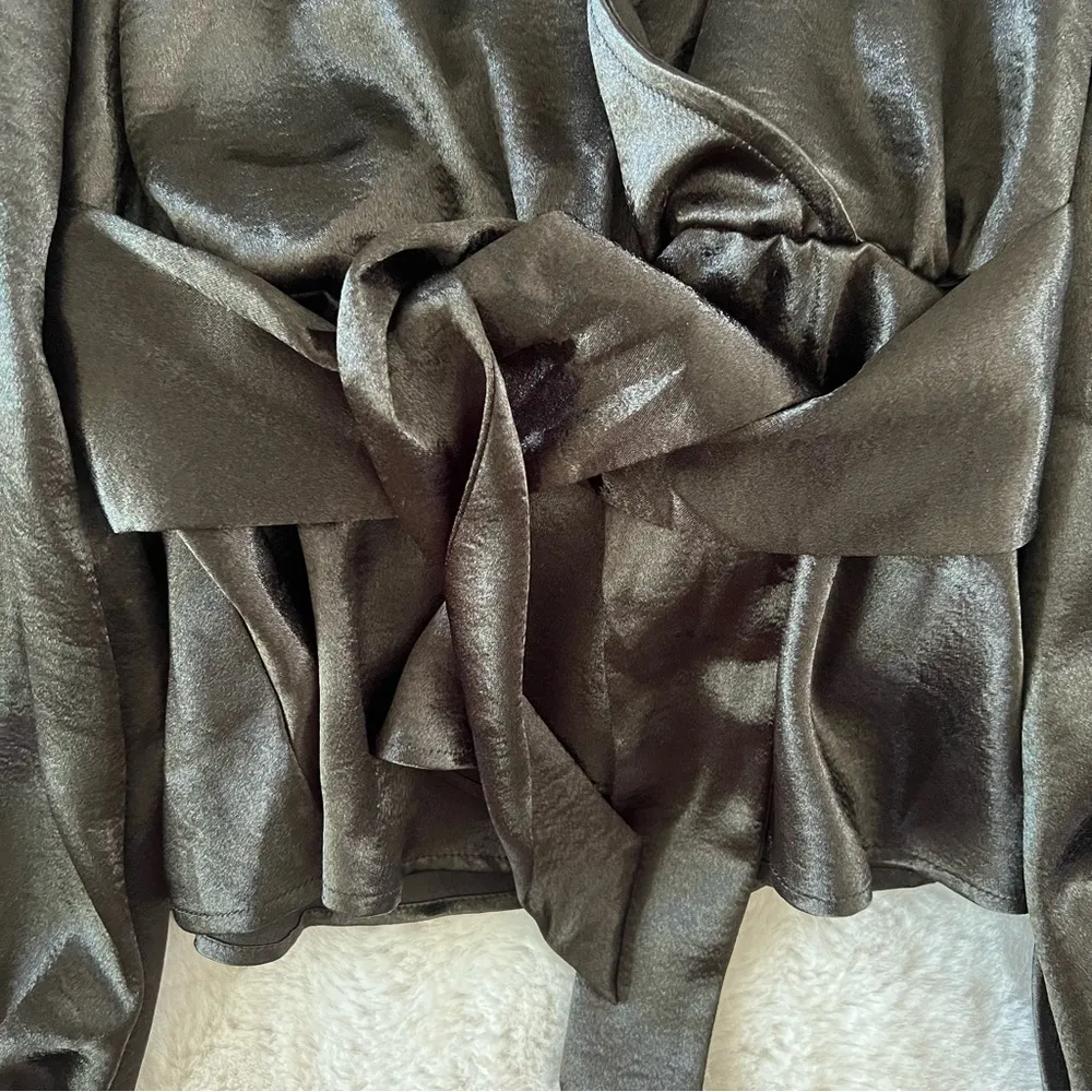 Guess Juley Satin Tie Front Blouse - Image 4