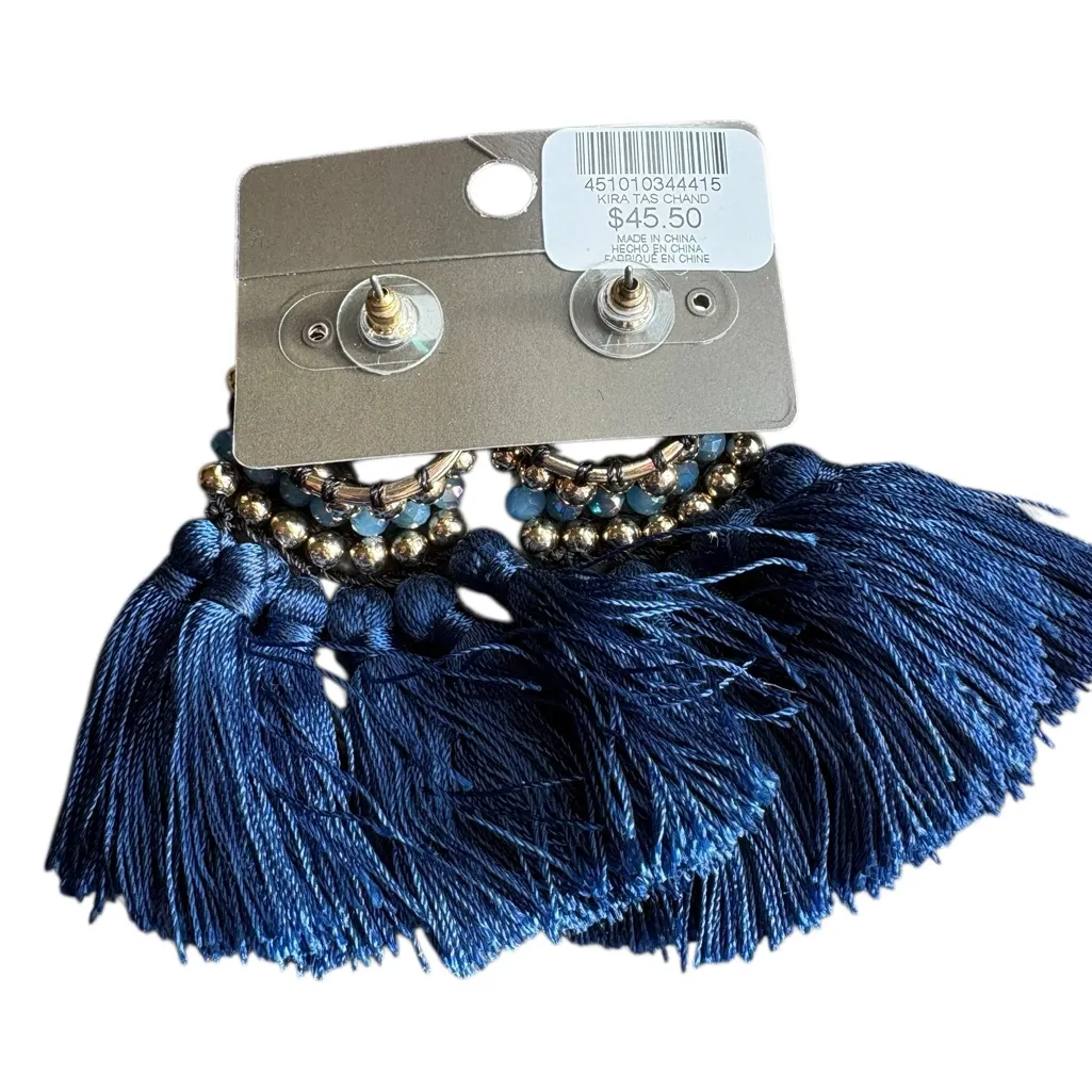 Chico's Vibrant Blue Tassel Earrings - Image 4