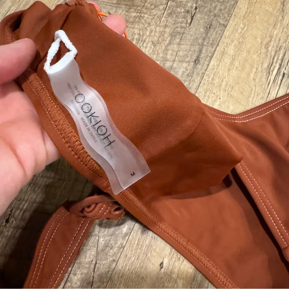 Ookioh RAVELLO TOP Swimsuit Bikini Top Rust Orange Medium Brown - Image 5