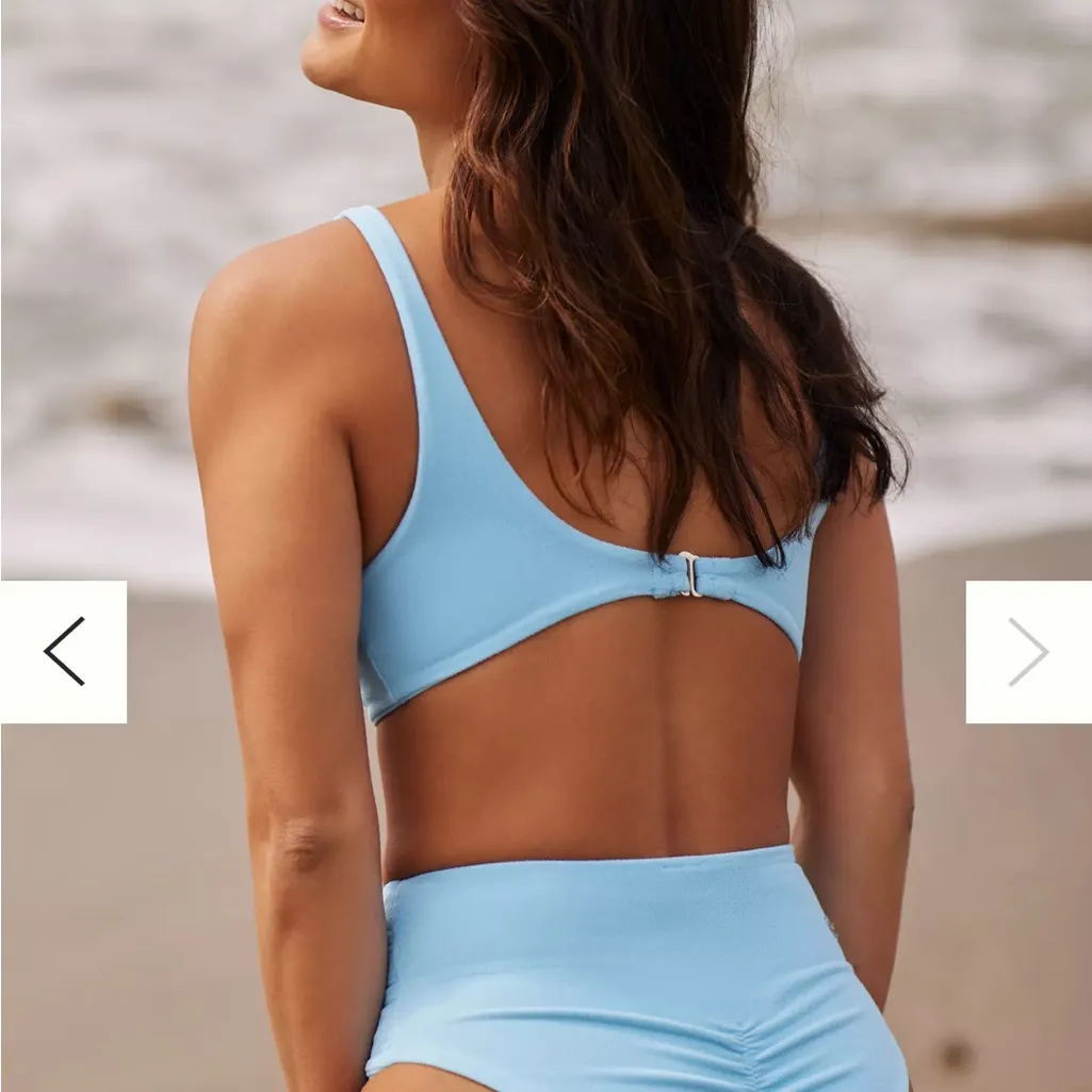 New Capittana Kelly Terry Towel Bikini Bottoms size Small Anthropologie blue - Image 3