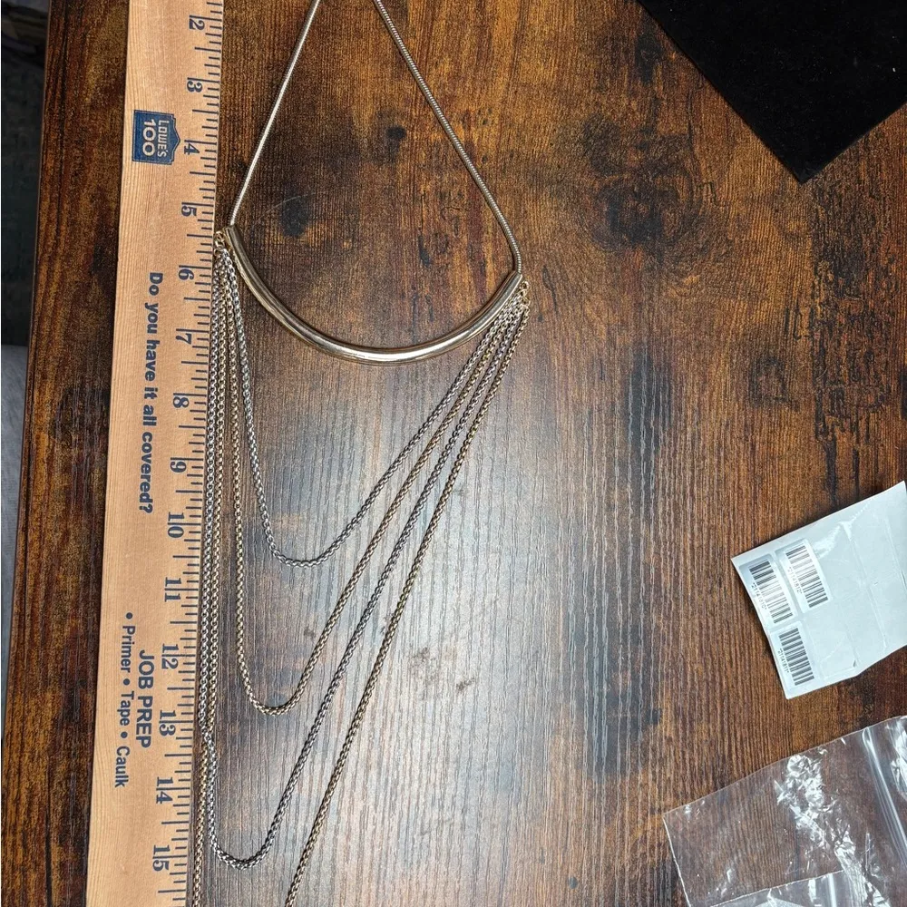 Cascading Gold and Silver Layered Necklace - Image 4