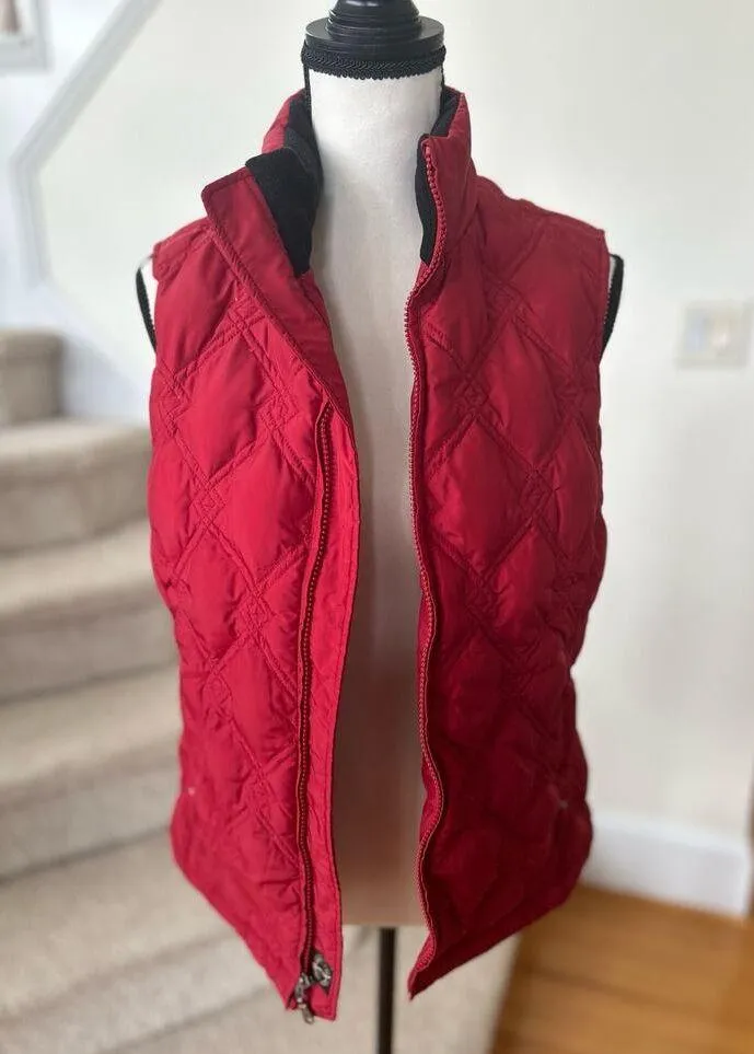 Eddie Bauer Quilted Red Down Fill Vest - Image 2