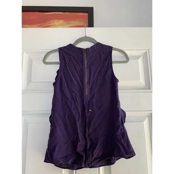 Pure Sugar Zip Front Tank Top w/ w/ silk ruffles Purple Size‎ Small - Image 6