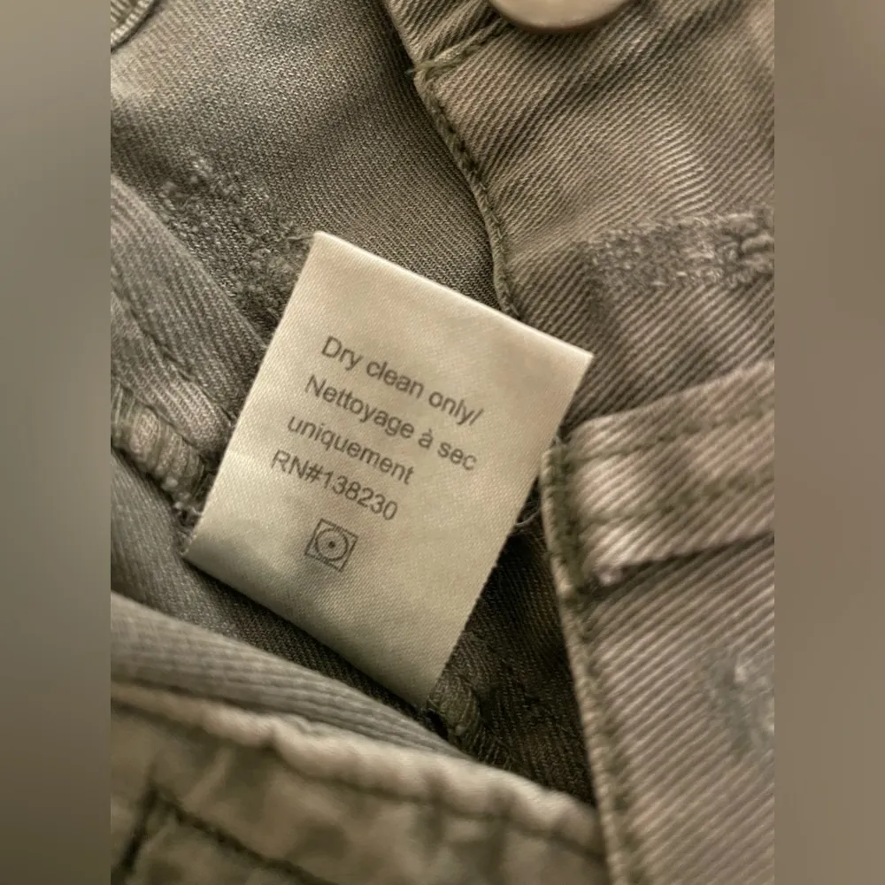 Pam & Gela Army Green Striped Sides Raw Hem Cargo Pants - Image 9