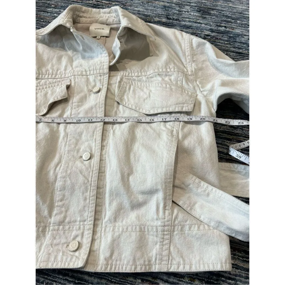 Vince Denim Utility Jacket belted size M - Image 10