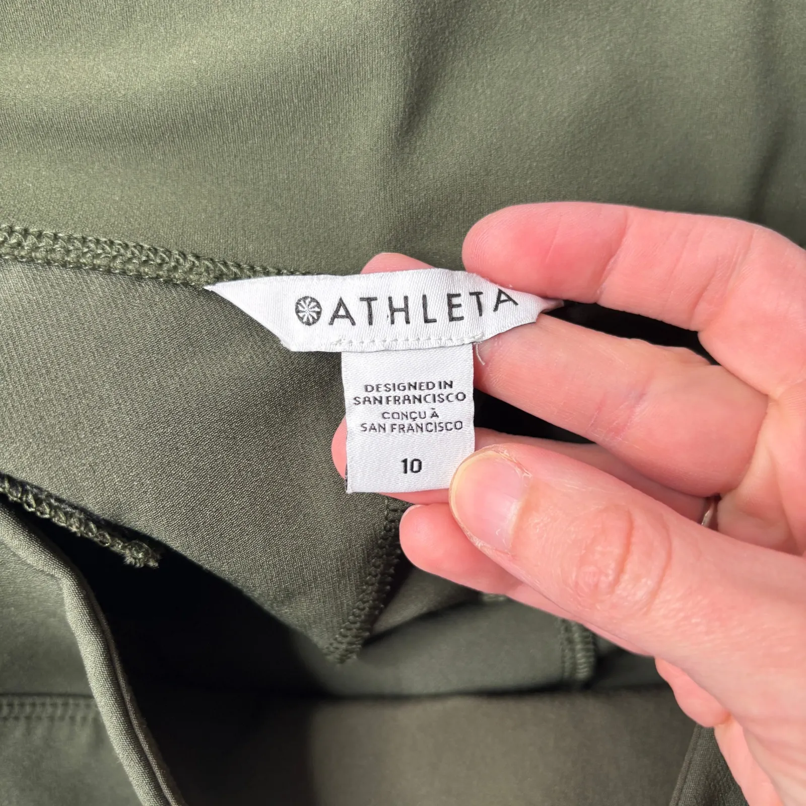 Athleta Brooklyn Mid Rise Ankle Pant Olive Green Womens 10 Work Comfort Stretch - Image 4