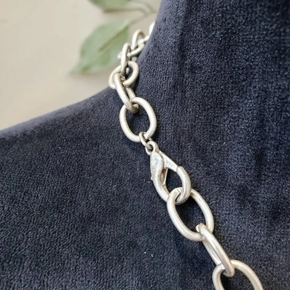 Women Clear Lucite Dangling Ice Chunks/Silvertone Beads Necklace w/Lobster Clasp White - Image 6