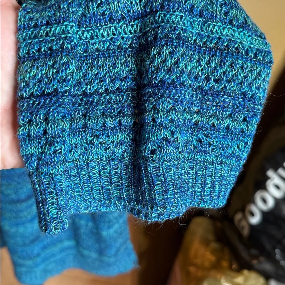 Catherines Vibrant Blue Open Knit Sweater Tunic Size 2X - Image 5