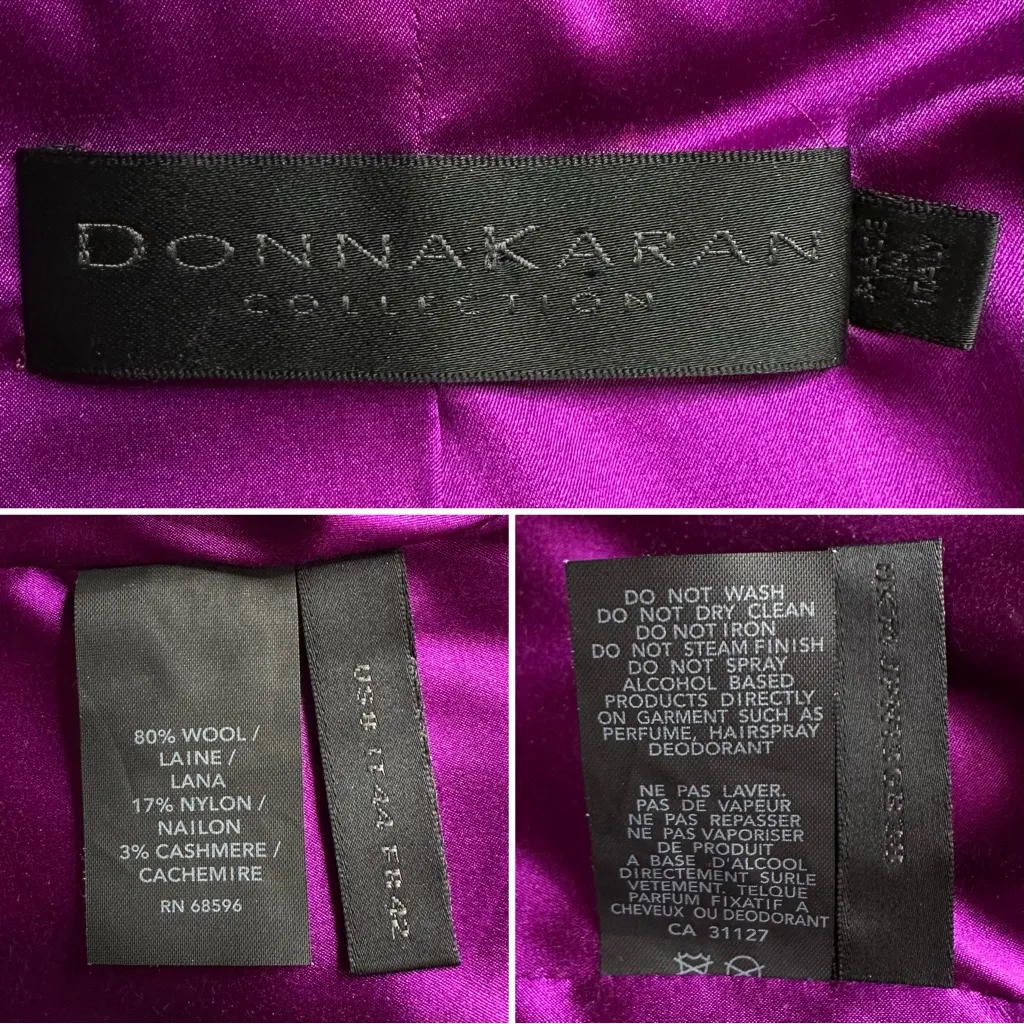 NWOT Donna Karan Cashmere Wool Blend Purple Nubby Tweed Blazer, Size 8 - Image 12