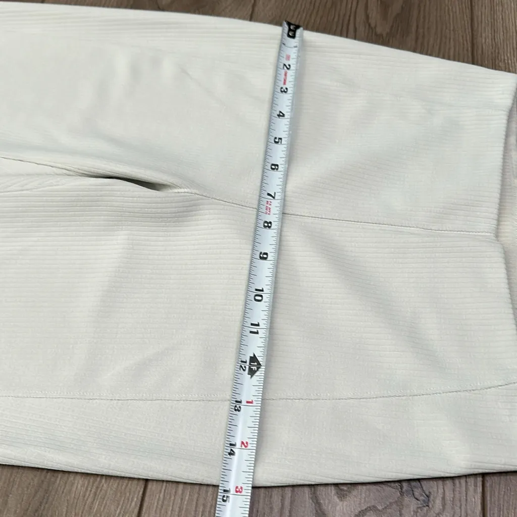 Lululemon Ribbed Softstreme Zip Leg High rise Cropped Pants 25" Bone‎ Size 4 - Image 13