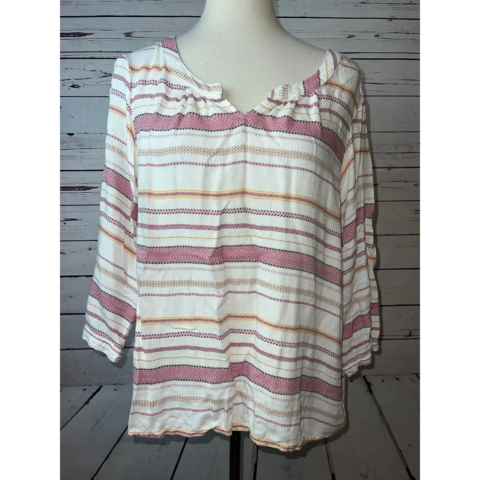 Ariat Western Shirt Womens size XL Extra Large Gratified Striped Viscose Cowgirl - Image 6