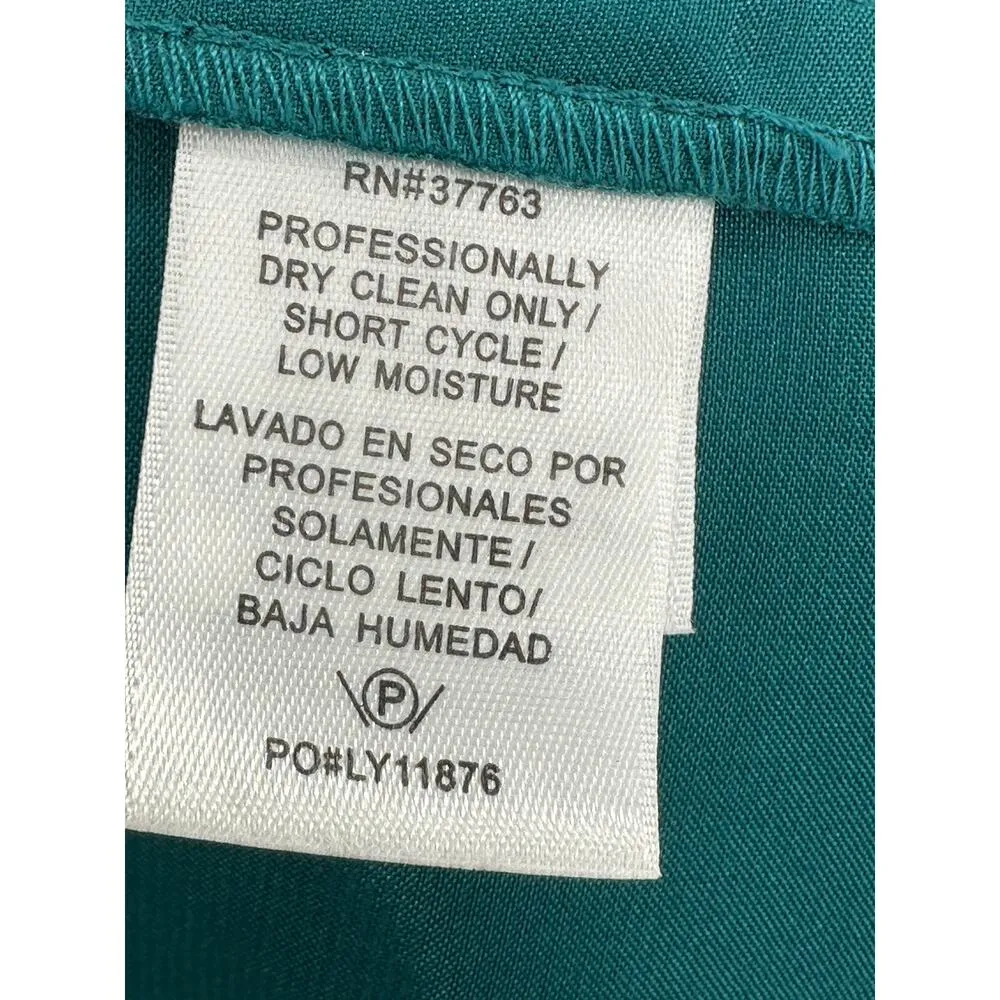 Laundry by Shelli Segal Women's Size 6 Blue Green Print Surplice 100% Silk - Image 7