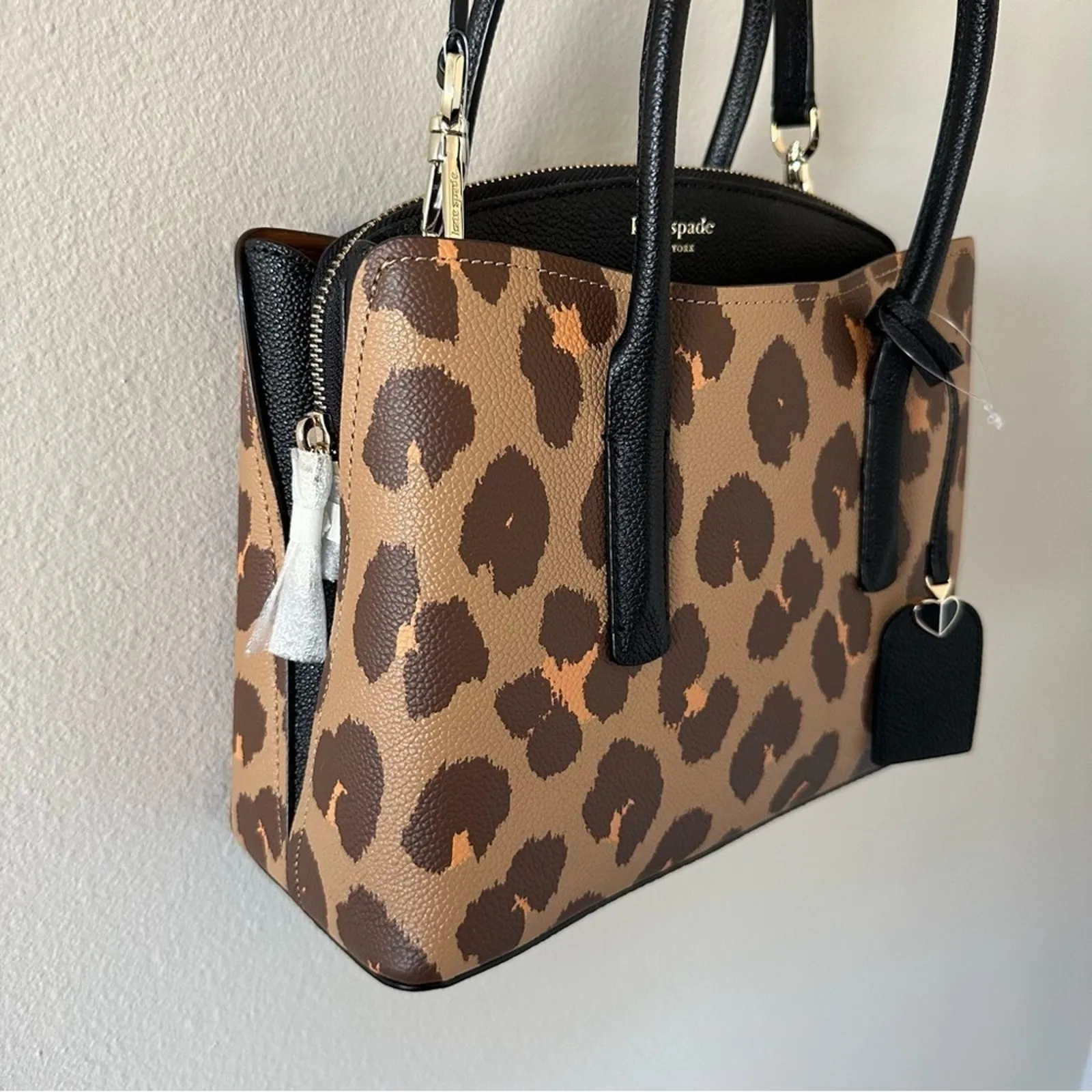 Kate Spade Margaux Leopard Leather Medium Satchel NEW - Image 3