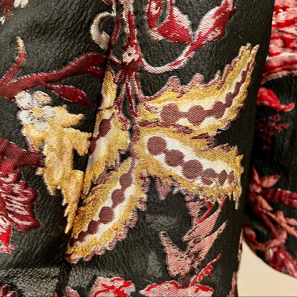 MARCHESA NOTTE Strapless Floral Tea Length Gown, Black, Size 8, NWT - Image 9