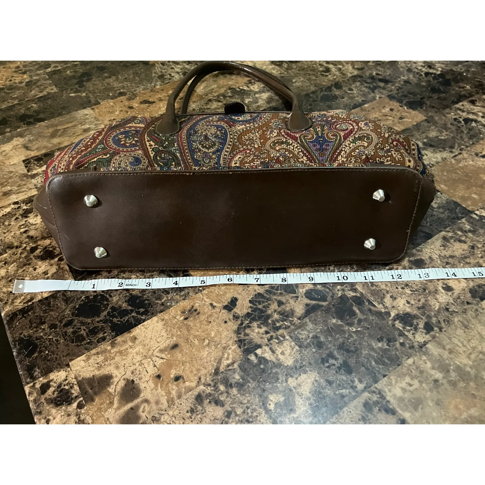 St. John’s Bay Vintage Paisley Hand Bag Brown - Image 9