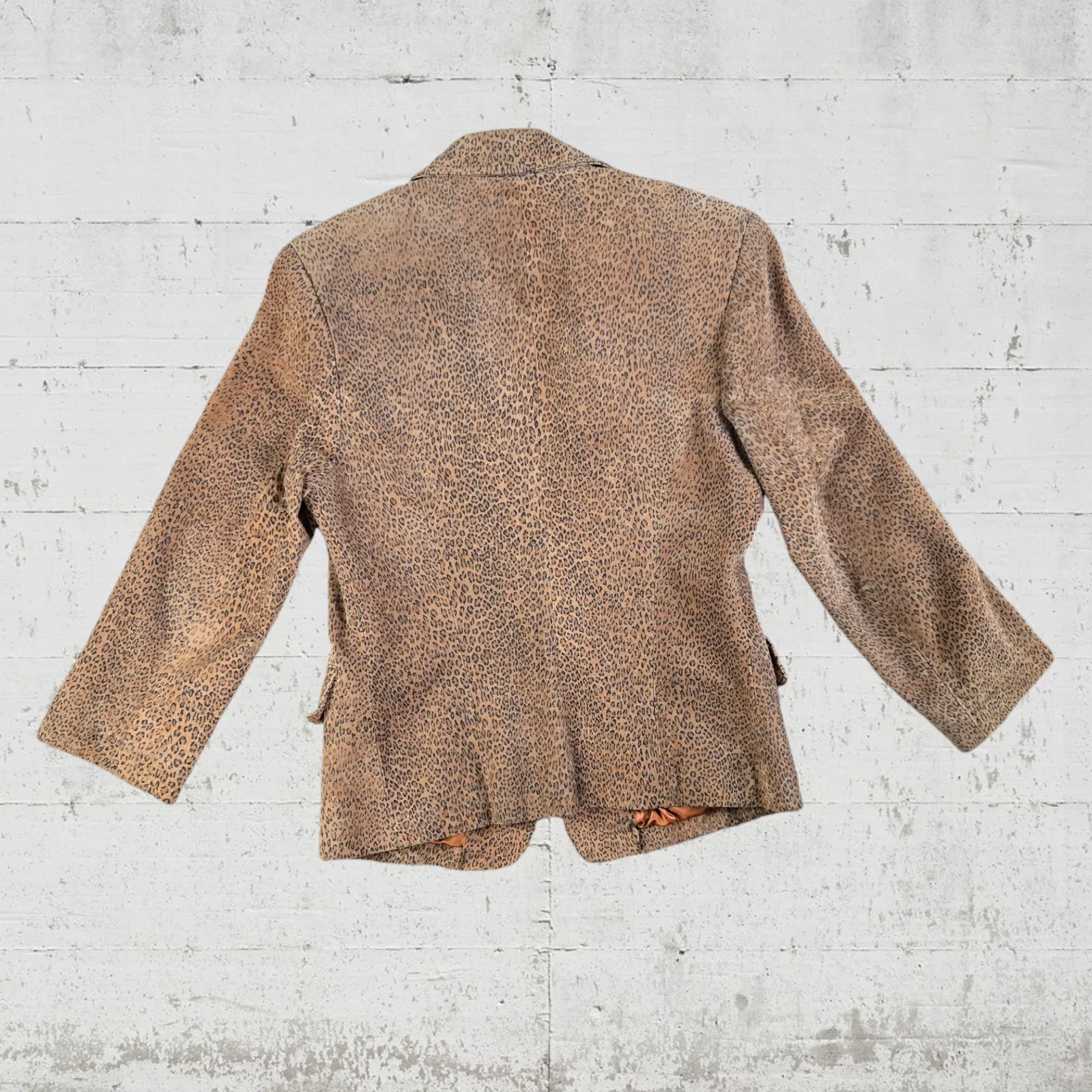 Vintage 1990s The Limited Animal Print Maximal Suede Leather Jacket Size Small Brown - Image 8