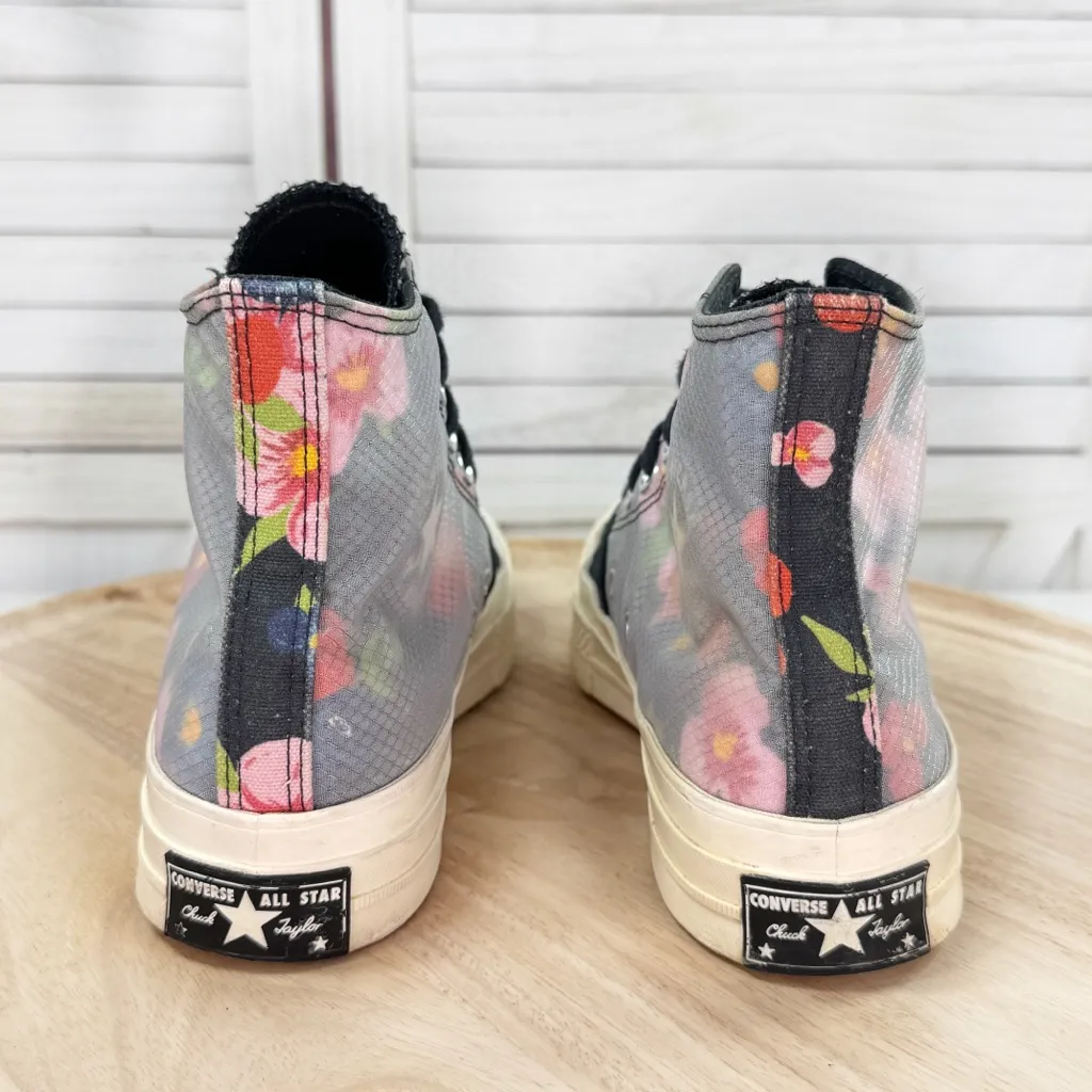 Converse Chuck Taylor 70 High Floral Print Black Sneaker Size 6.5 Men 8.5 Women - Image 6