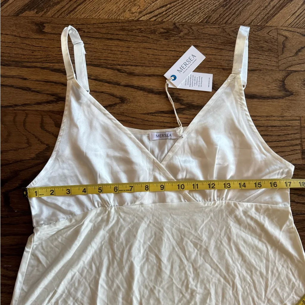 NWT Mersea Moon Dancer Sleep Dress Pajama Medium White Cream Lightweight - Image 5
