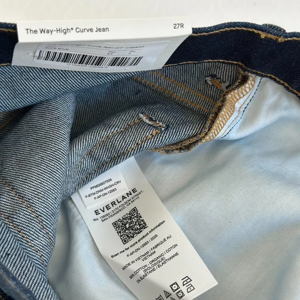 Everlane The Way High Curve Jean in Pure Blue, Size 27 - Image 8