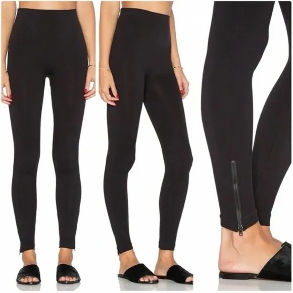 Spanx Seamless Side Zip High Rise Leggings in Very Black Women’s Size Medium - Image 2