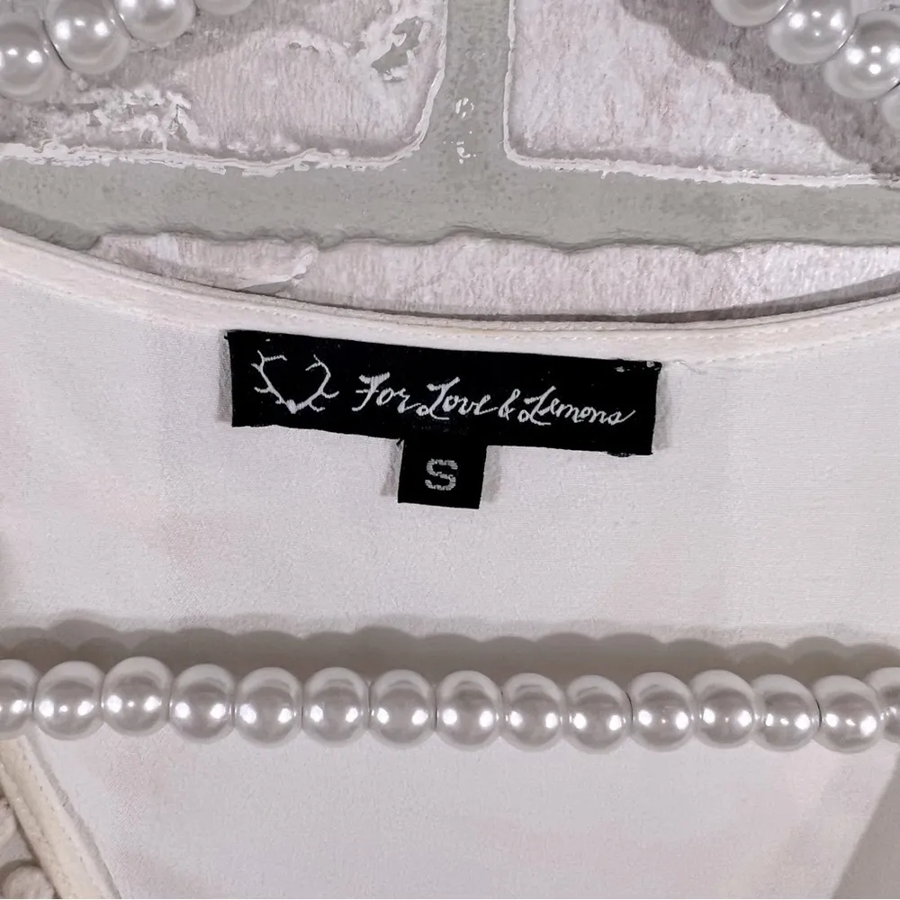 For Love and Lemons Chica Crop Top in Ivory Size S - Image 9