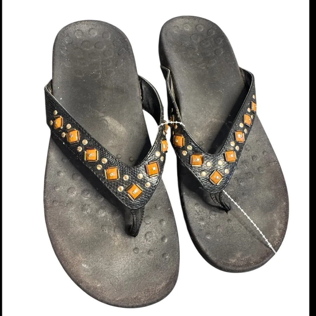 Vionic Women's Rest Floriana Toepost Sandal Flip flops Orthopedic Black 8 - Image 2