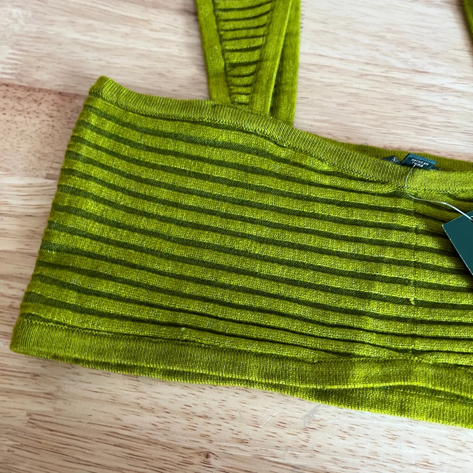 Wild Fable Women's Green Apple Ribbed Sweater Tiny Bra Top - Size XXS - NWT - Image 4