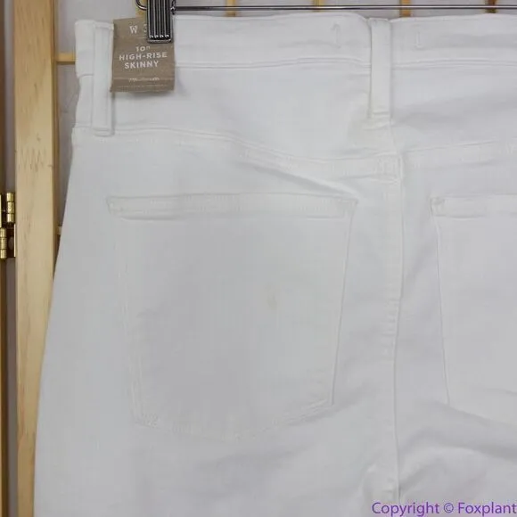 NEW Madewell 10" High-Rise‎ Skinny Jeans in Pure White, 32 - Image 16