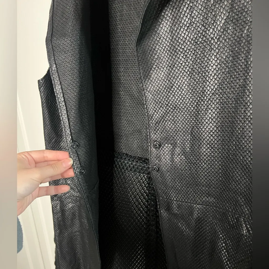 Elie Tahari 100% Leather Micro-perforation Mesh motorcycle vest - Image 10