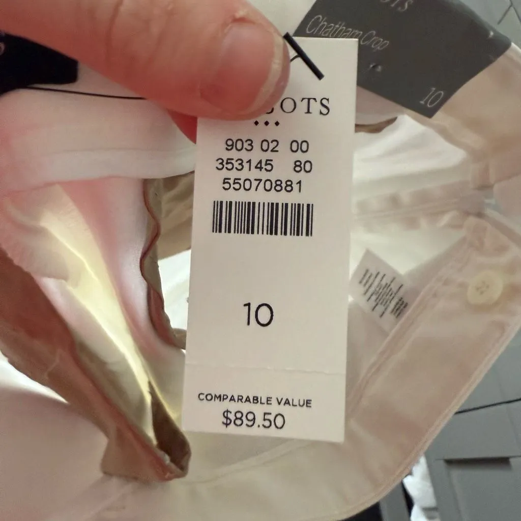 Talbots Women’s 10 White Chatham Crop Chino Pants Career Office Core New - Image 6